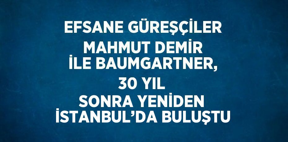EFSANE GÜREŞÇİLER MAHMUT DEMİR İLE BAUMGARTNER, 30 YIL SONRA YENİDEN İSTANBUL’DA BULUŞTU