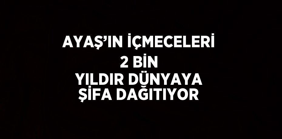 AYAŞ’IN İÇMECELERİ 2 BİN YILDIR DÜNYAYA ŞİFA DAĞITIYOR