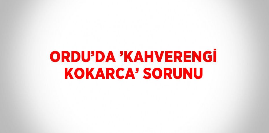 ORDU’DA ’KAHVERENGİ KOKARCA’ SORUNU