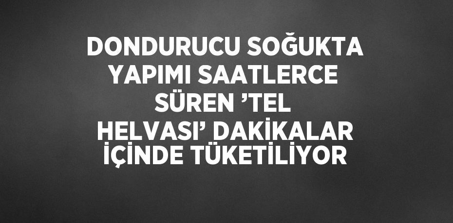 DONDURUCU SOĞUKTA YAPIMI SAATLERCE SÜREN ’TEL HELVASI’ DAKİKALAR İÇİNDE TÜKETİLİYOR