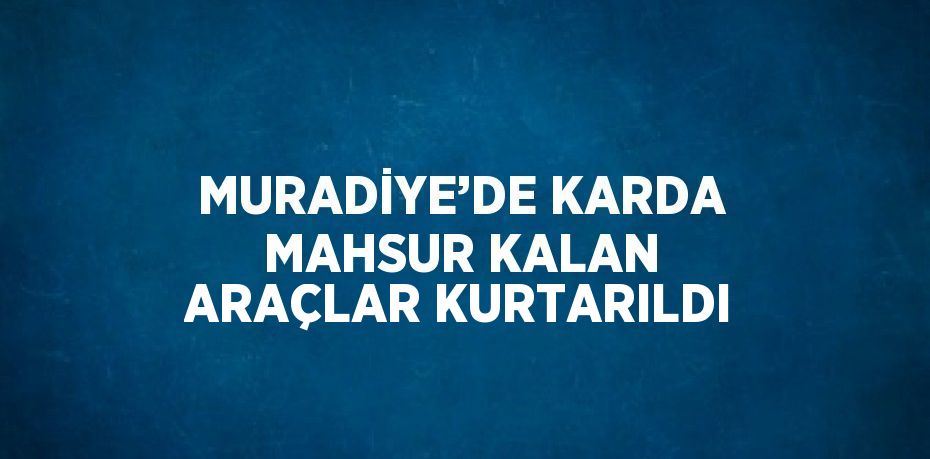 MURADİYE’DE KARDA MAHSUR KALAN ARAÇLAR KURTARILDI