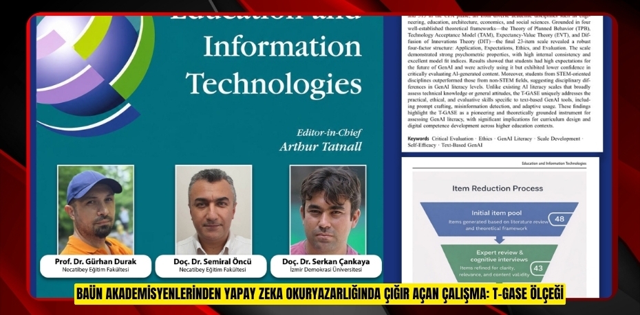 BAÜN Akademisyenlerinden Yapay Zeka Okuryazarlığında Çığır Açan Çalışma: T-GASE Ölçeği