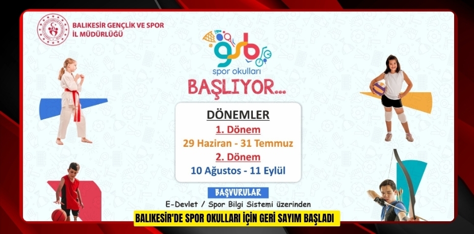Balıkesir'de Spor okulları için geri sayım başladı