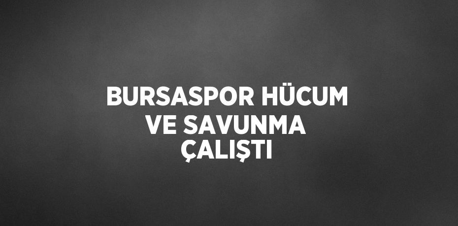 BURSASPOR HÜCUM VE SAVUNMA ÇALIŞTI