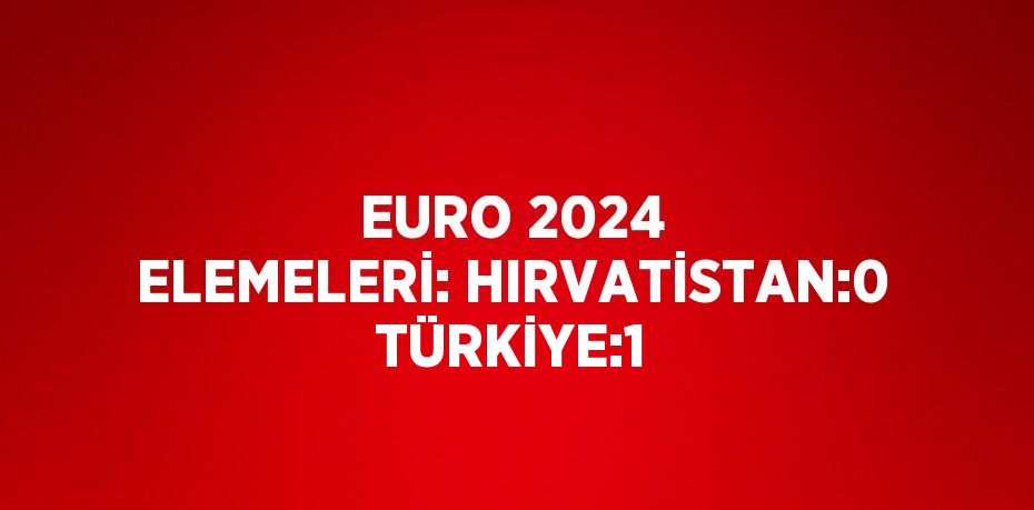 EURO 2024 ELEMELERİ: HIRVATİSTAN:0 TÜRKİYE:1