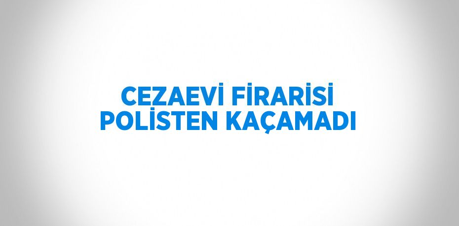 CEZAEVİ FİRARİSİ POLİSTEN KAÇAMADI