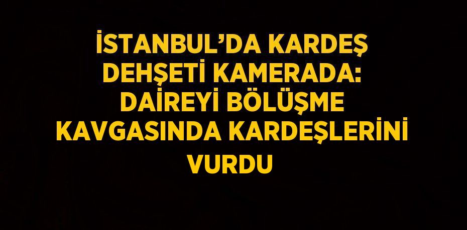 İSTANBUL’DA KARDEŞ DEHŞETİ KAMERADA: DAİREYİ BÖLÜŞME KAVGASINDA KARDEŞLERİNİ VURDU