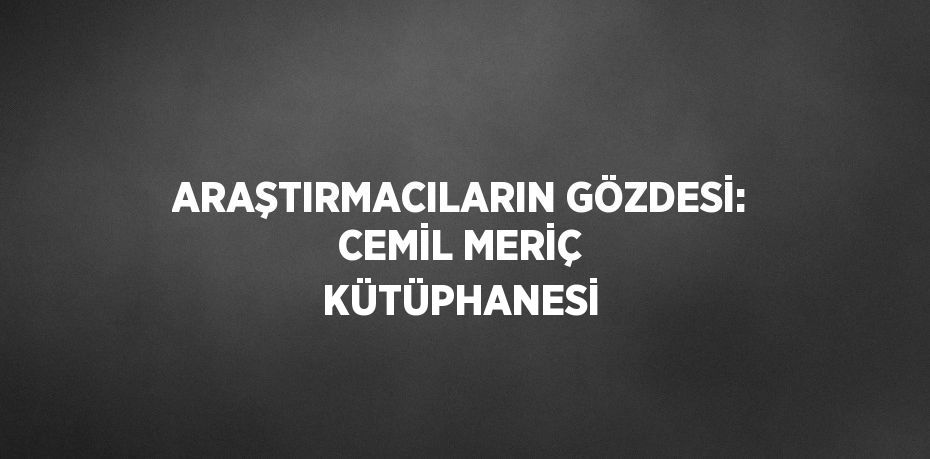 ARAŞTIRMACILARIN GÖZDESİ: CEMİL MERİÇ KÜTÜPHANESİ