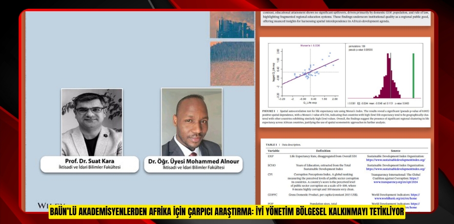 BAÜN’LÜ AKADEMİSYENLERDEN AFRİKA İÇİN ÇARPICI ARAŞTIRMA: İYİ YÖNETİM BÖLGESEL KALKINMAYI TETİKLİYOR