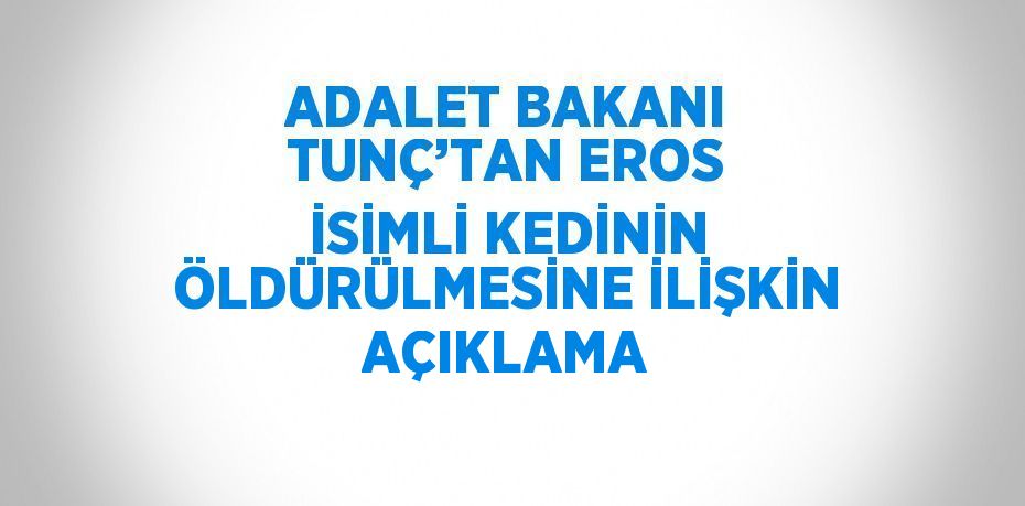 ADALET BAKANI TUNÇ’TAN EROS İSİMLİ KEDİNİN ÖLDÜRÜLMESİNE İLİŞKİN AÇIKLAMA