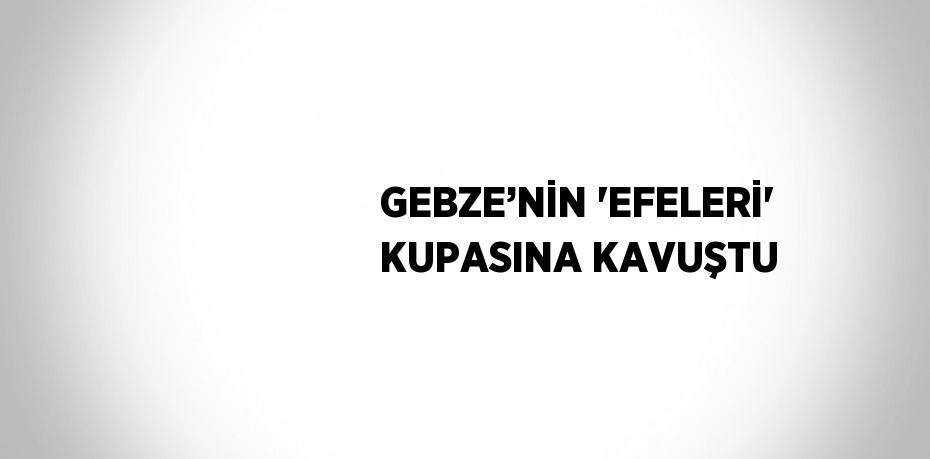 GEBZE’NİN 'EFELERİ' KUPASINA KAVUŞTU