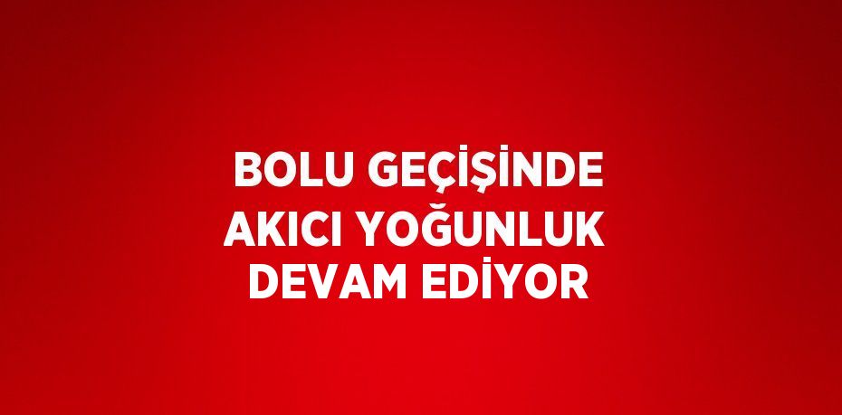 BOLU GEÇİŞİNDE AKICI YOĞUNLUK DEVAM EDİYOR