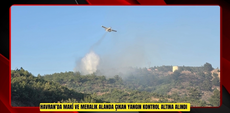 Havran’da maki ve meralık alanda çıkan yangın kontrol altına alındı