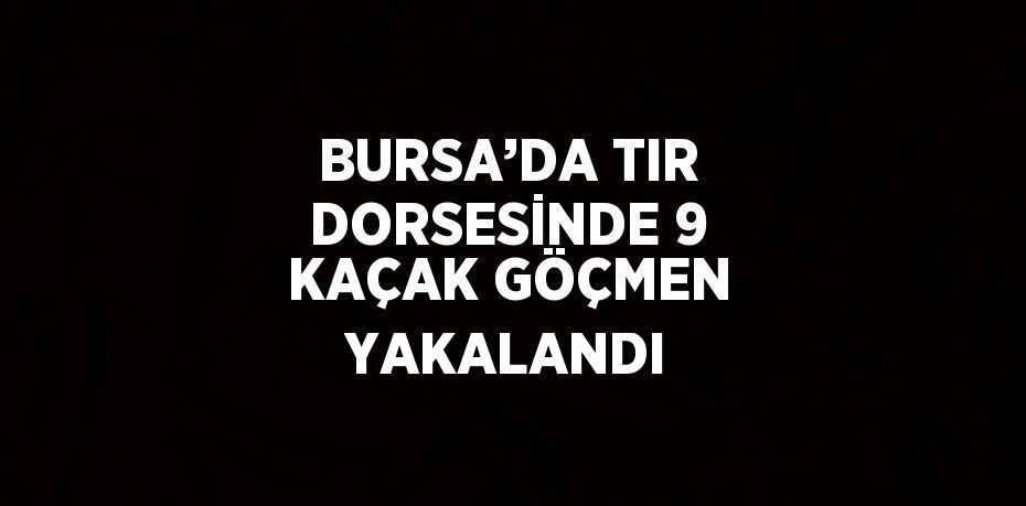 BURSA’DA TIR DORSESİNDE 9 KAÇAK GÖÇMEN YAKALANDI