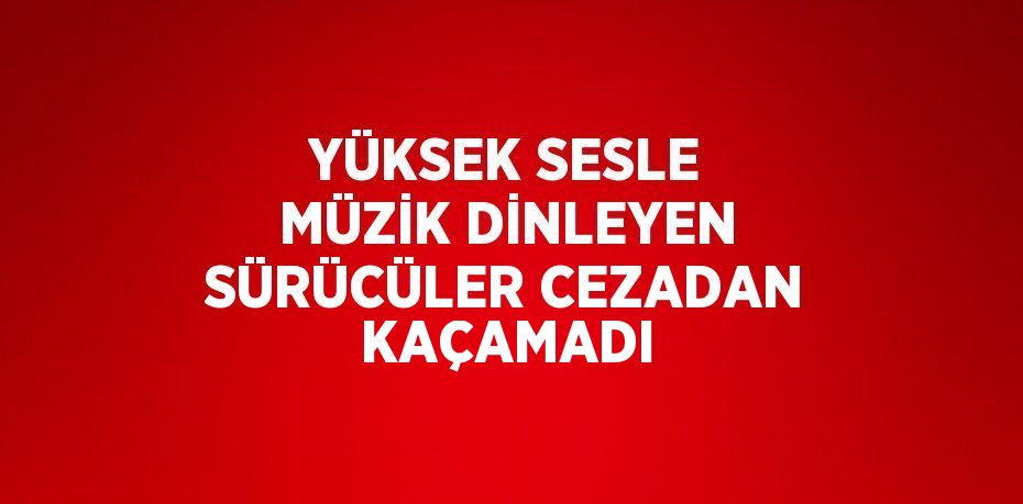 YÜKSEK SESLE MÜZİK DİNLEYEN SÜRÜCÜLER CEZADAN KAÇAMADI