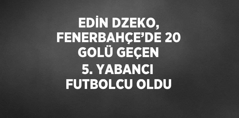 EDİN DZEKO, FENERBAHÇE’DE 20 GOLÜ GEÇEN 5. YABANCI FUTBOLCU OLDU