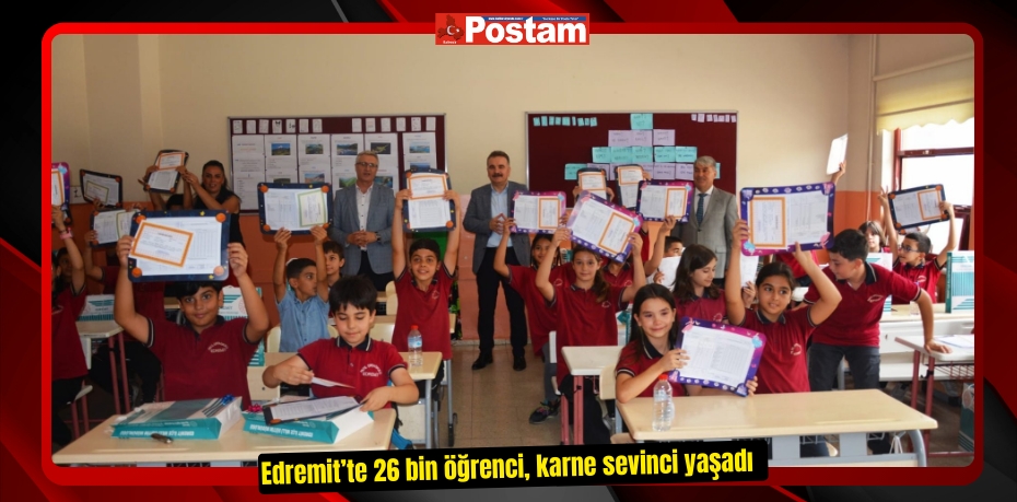 Edremit’te 26 bin öğrenci, karne sevinci yaşadı