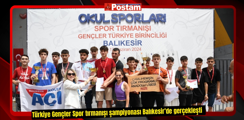 Türkiye Gençler Spor tırmanışı şampiyonası Balıkesir’de gerçekleşti