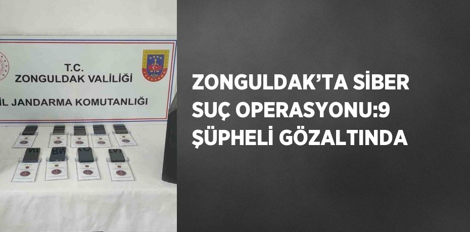 ZONGULDAK’TA SİBER SUÇ OPERASYONU:9 ŞÜPHELİ GÖZALTINDA