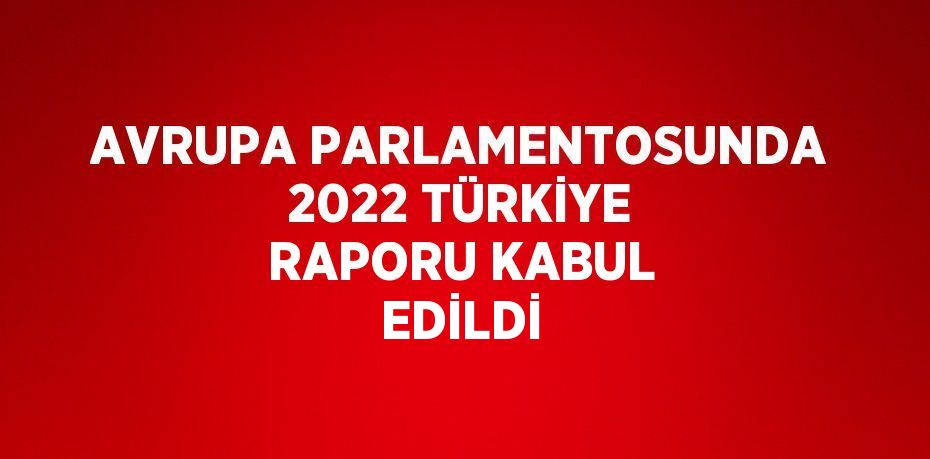 AVRUPA PARLAMENTOSUNDA 2022 TÜRKİYE RAPORU KABUL EDİLDİ