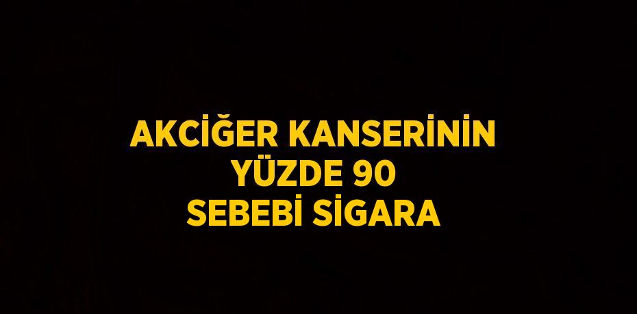 AKCİĞER KANSERİNİN YÜZDE 90 SEBEBİ SİGARA