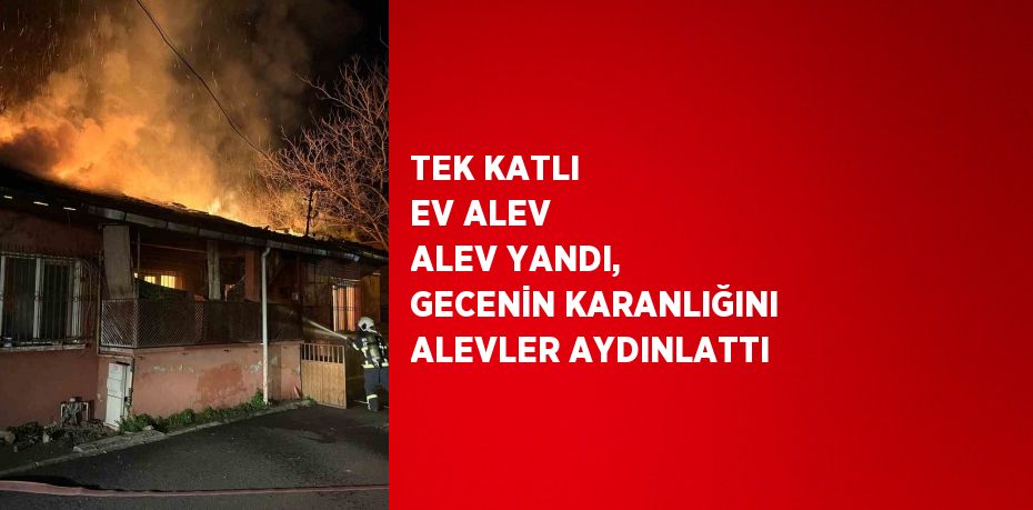 TEK KATLI EV ALEV ALEV YANDI, GECENİN KARANLIĞINI ALEVLER AYDINLATTI