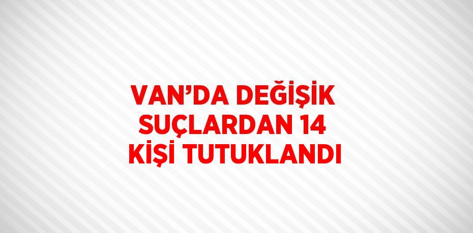 VAN’DA DEĞİŞİK SUÇLARDAN 14 KİŞİ TUTUKLANDI