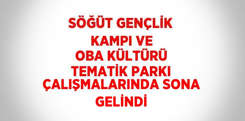 SÖĞÜT GENÇLİK KAMPI VE OBA KÜLTÜRÜ TEMATİK PARKI ÇALIŞMALARINDA SONA GELİNDİ