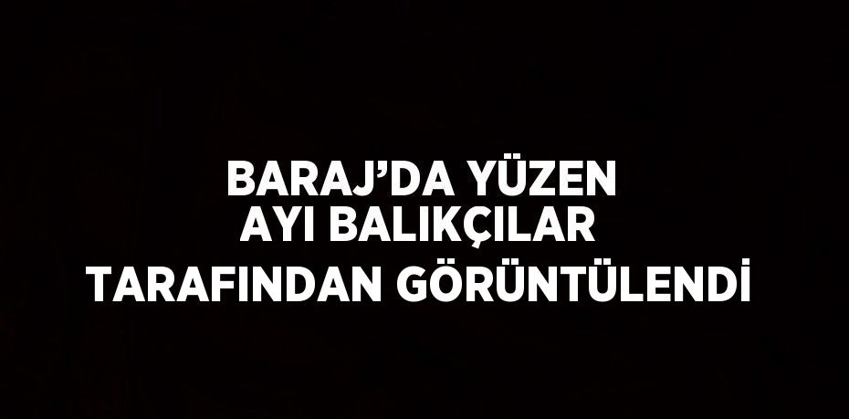BARAJ’DA YÜZEN AYI BALIKÇILAR TARAFINDAN GÖRÜNTÜLENDİ
