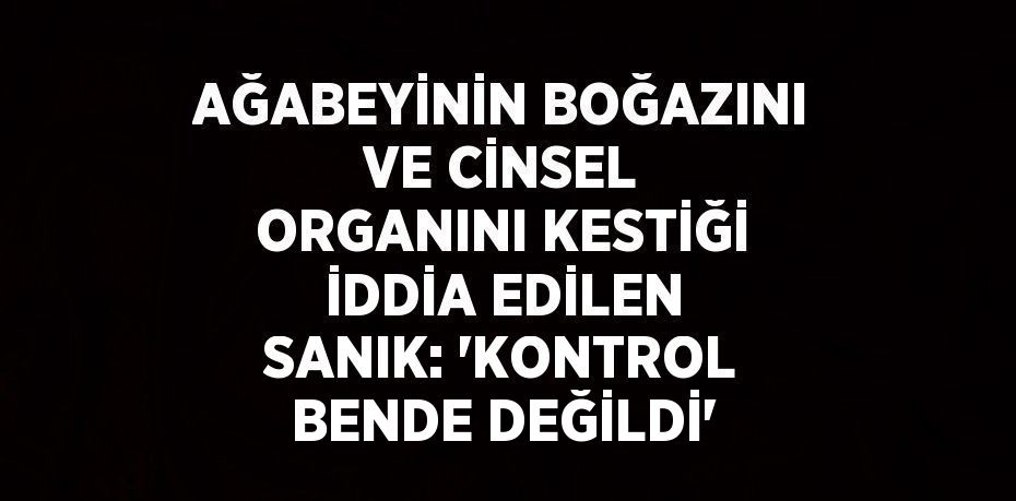 AĞABEYİNİN BOĞAZINI VE CİNSEL ORGANINI KESTİĞİ İDDİA EDİLEN SANIK: 'KONTROL BENDE DEĞİLDİ'