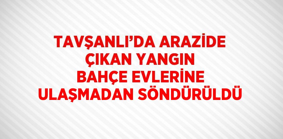 TAVŞANLI’DA ARAZİDE ÇIKAN YANGIN BAHÇE EVLERİNE ULAŞMADAN SÖNDÜRÜLDÜ