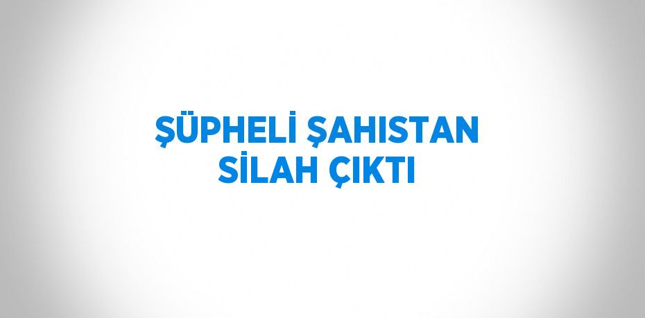 ŞÜPHELİ ŞAHISTAN SİLAH ÇIKTI
