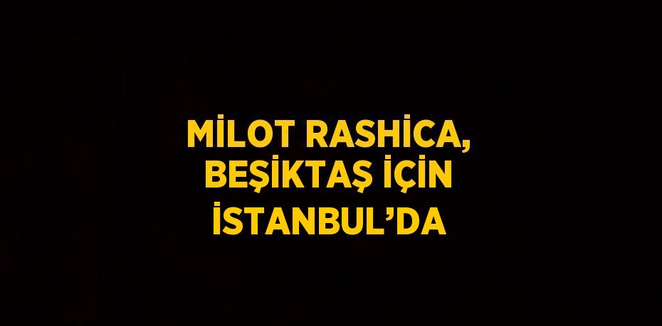 MİLOT RASHİCA, BEŞİKTAŞ İÇİN İSTANBUL’DA