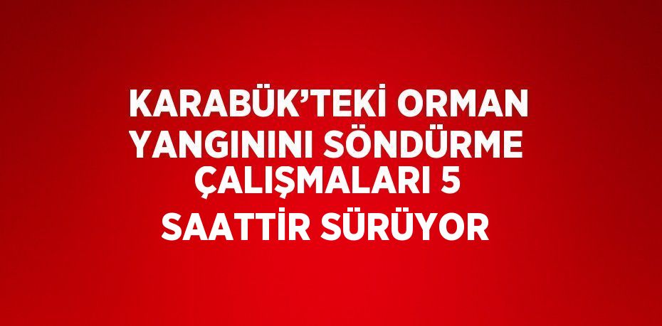 KARABÜK’TEKİ ORMAN YANGININI SÖNDÜRME ÇALIŞMALARI 5 SAATTİR SÜRÜYOR