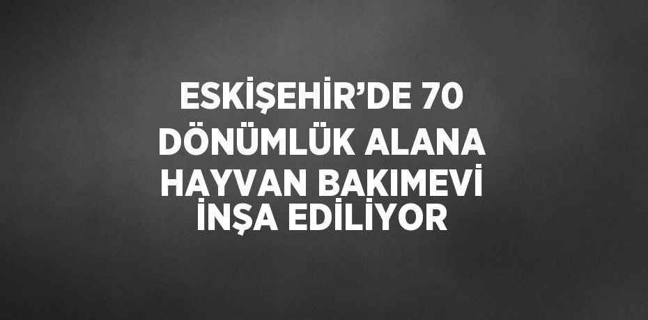 ESKİŞEHİR’DE 70 DÖNÜMLÜK ALANA HAYVAN BAKIMEVİ İNŞA EDİLİYOR