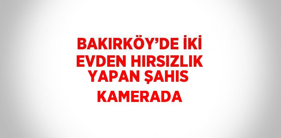 BAKIRKÖY’DE İKİ EVDEN HIRSIZLIK YAPAN ŞAHIS KAMERADA