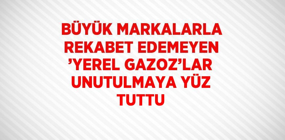 BÜYÜK MARKALARLA REKABET EDEMEYEN ’YEREL GAZOZ’LAR UNUTULMAYA YÜZ TUTTU