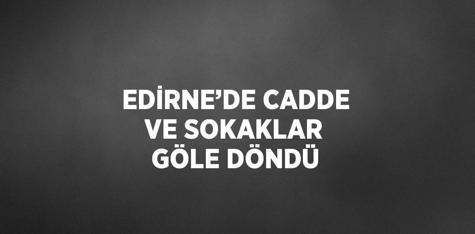 EDİRNE’DE CADDE VE SOKAKLAR GÖLE DÖNDÜ