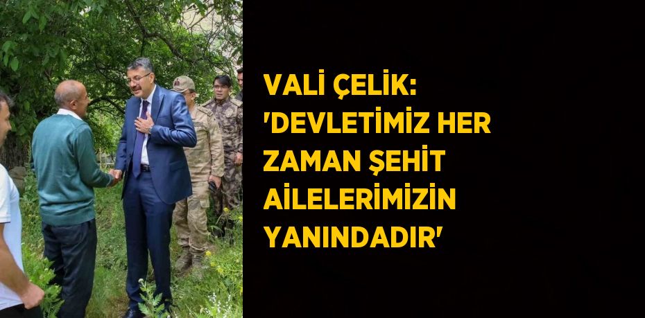 VALİ ÇELİK: 'DEVLETİMİZ HER ZAMAN ŞEHİT AİLELERİMİZİN YANINDADIR'