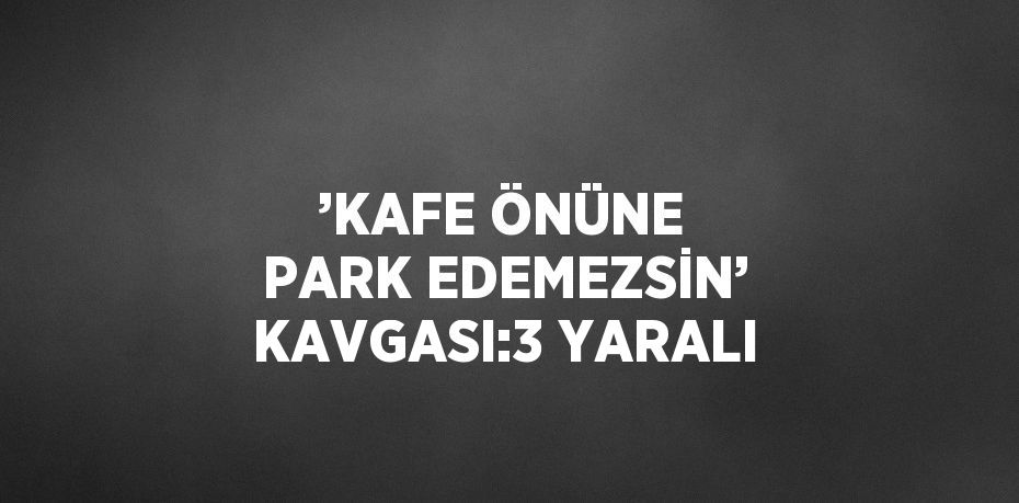 ’KAFE ÖNÜNE PARK EDEMEZSİN’ KAVGASI:3 YARALI