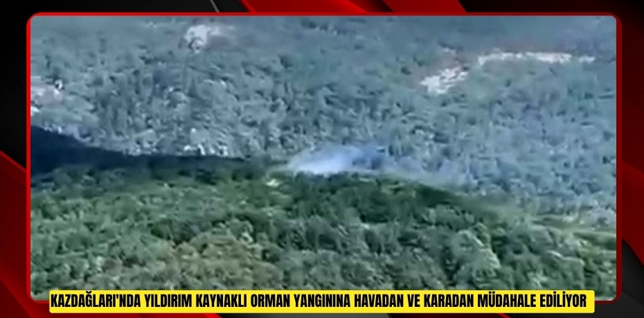 Kazdağları'nda yıldırım kaynaklı orman yangınına havadan ve karadan müdahale ediliyor