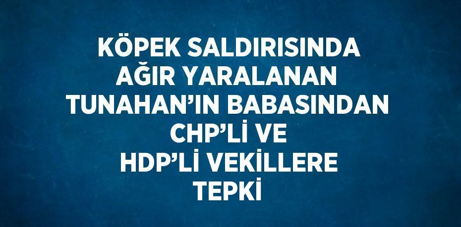 KÖPEK SALDIRISINDA AĞIR YARALANAN TUNAHAN’IN BABASINDAN CHP’Lİ VE HDP’Lİ VEKİLLERE TEPKİ