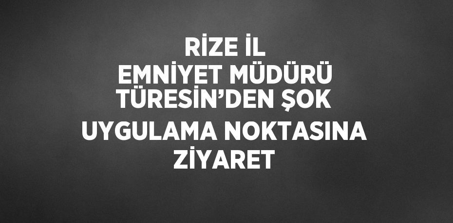 RİZE İL EMNİYET MÜDÜRÜ TÜRESİN’DEN ŞOK UYGULAMA NOKTASINA ZİYARET