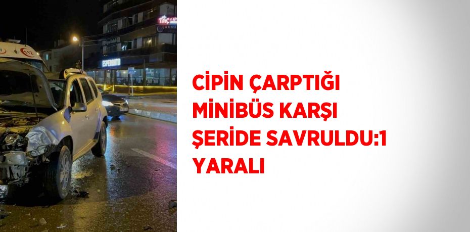 CİPİN ÇARPTIĞI MİNİBÜS KARŞI ŞERİDE SAVRULDU:1 YARALI