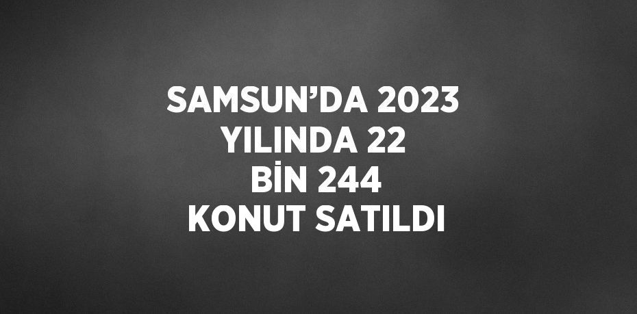 SAMSUN’DA 2023 YILINDA 22 BİN 244 KONUT SATILDI