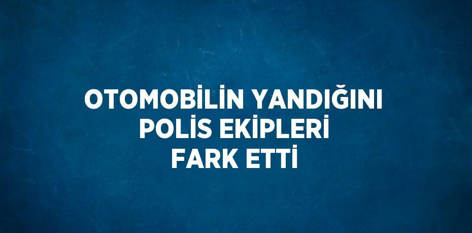 OTOMOBİLİN YANDIĞINI POLİS EKİPLERİ FARK ETTİ