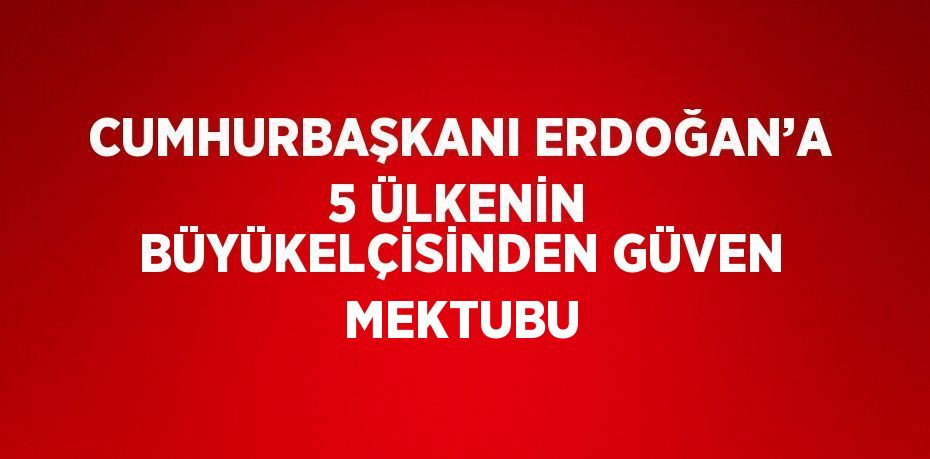 CUMHURBAŞKANI ERDOĞAN’A 5 ÜLKENİN BÜYÜKELÇİSİNDEN GÜVEN MEKTUBU