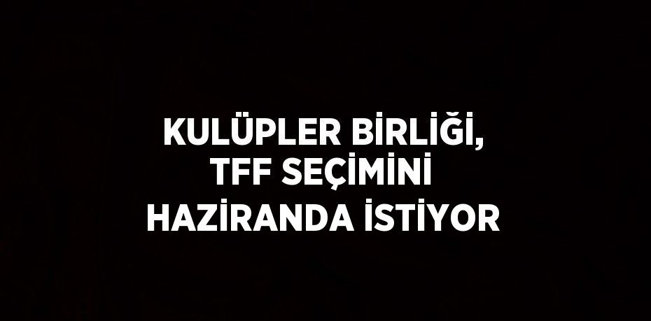 KULÜPLER BİRLİĞİ, TFF SEÇİMİNİ HAZİRANDA İSTİYOR