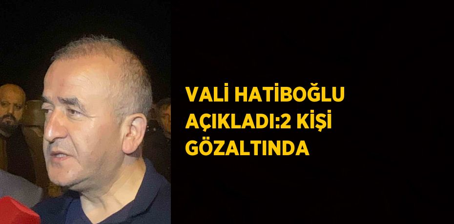 VALİ HATİBOĞLU AÇIKLADI:2 KİŞİ GÖZALTINDA