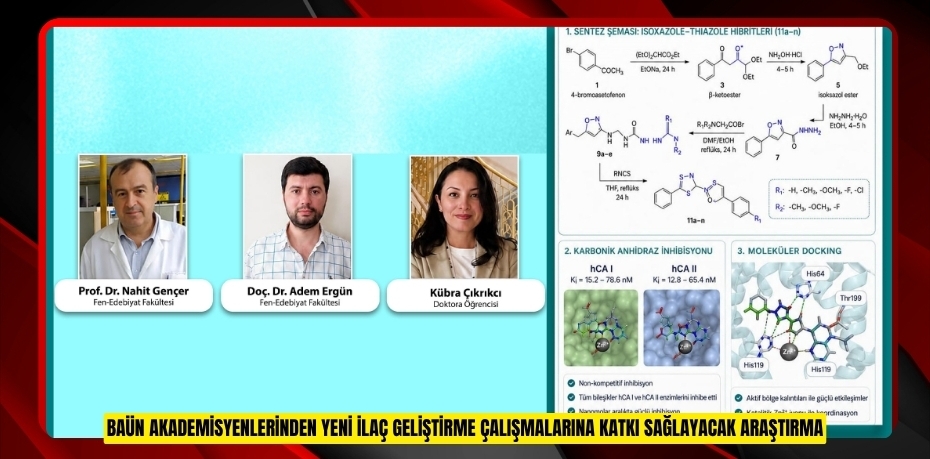 BAÜN AKADEMİSYENLERİNDEN YENİ İLAÇ GELİŞTİRME ÇALIŞMALARINA KATKI SAĞLAYACAK ARAŞTIRMA